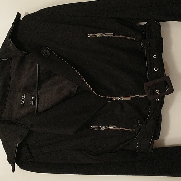 XOXO Black Crop Bomber EUC - Picture 4 of 7